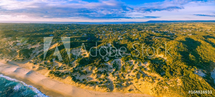 Picture of Aerial panorama of beautiful coastline at sunset Mornington Peninsula Melbourne Australia